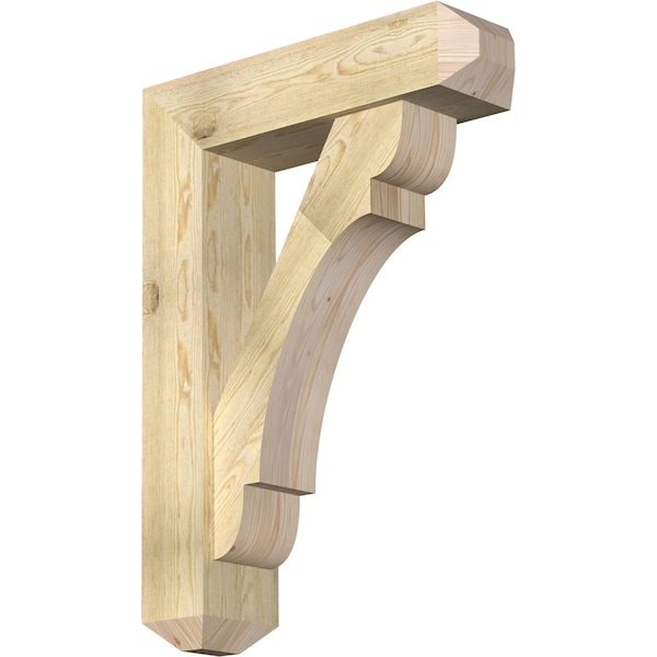Ekena Millwork Olympic Craftsman Rough Sawn Bracket w/ Offset Brace, Douglas Fir, 8"W x 30"D x 42"H BKT0806X30X42OLY04RDF - main